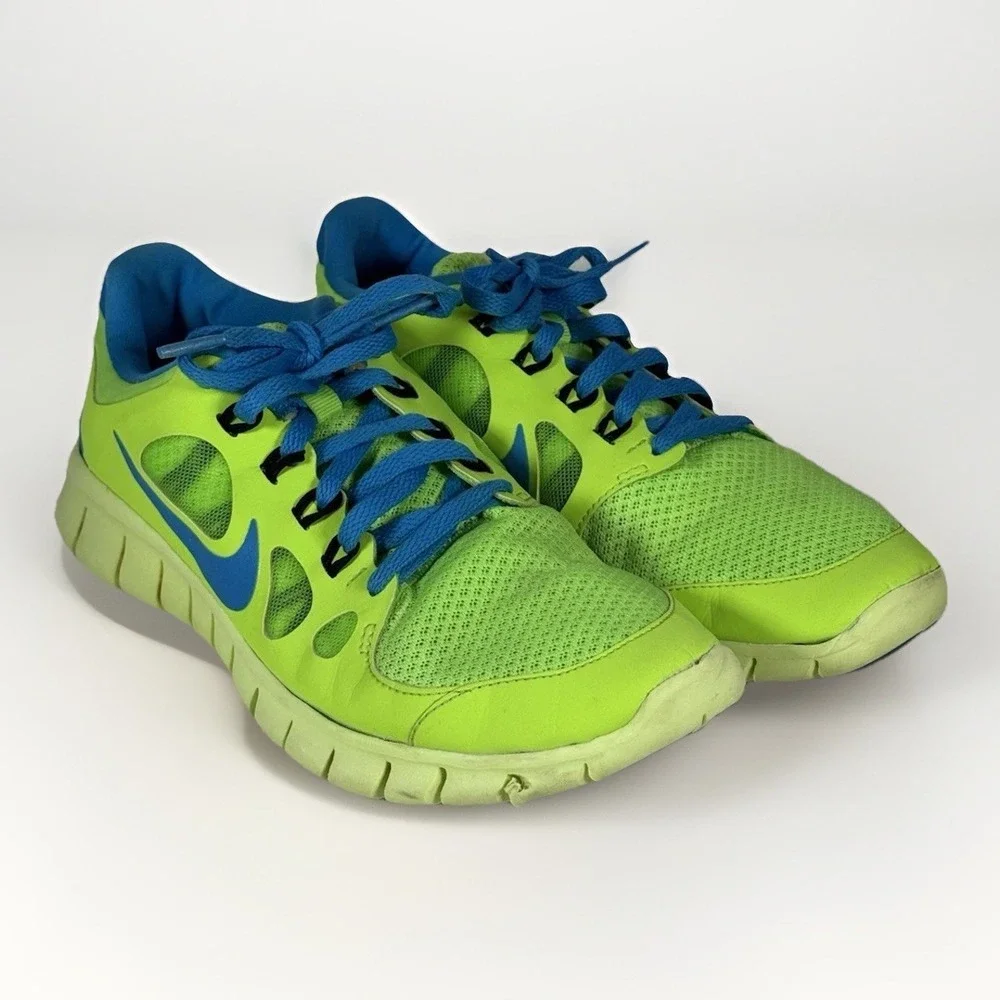 Nike Free 5.0 Flash Lime Blue Hero Black Youth Size 7 - Picture 2 of 10